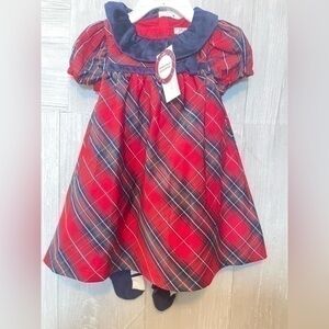 NWT Girls Christmas Dress by Max Studio Plaid Adorable Size 12 months